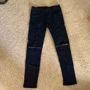 Black jeans stripped